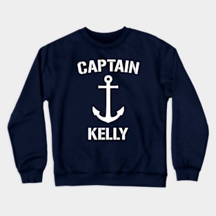 Nautical Captain Kelly Personalized Boat Anchor Crewneck Sweatshirt